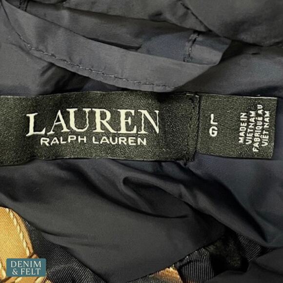 NEW Lauren Ralph Lauren Quilted Hooded Coat Faux Suede Trim Insulated Luxe Large - Picture 12 of 16